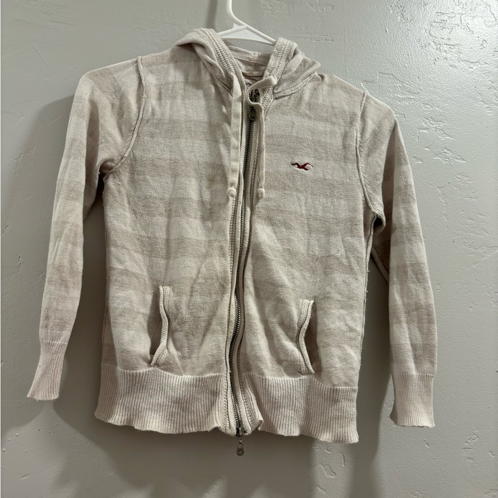 Hollister gray striped jacket size m